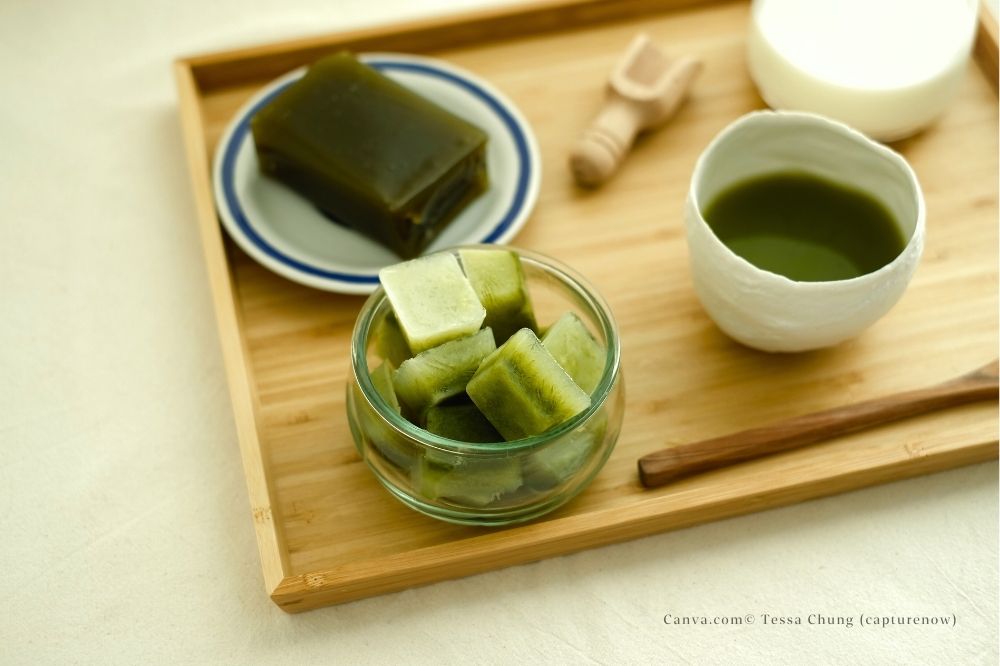 抹茶凍，抹茶冰塊，抹茶，抹茶甜點