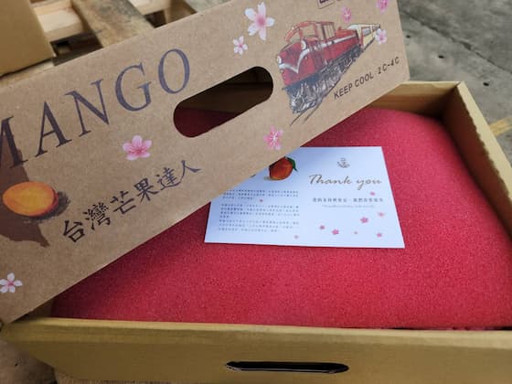 芒果禮盒內附食用及保存方式說明